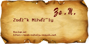 Zsák Mihály névjegykártya